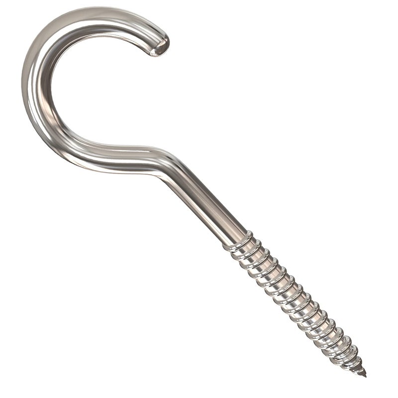 Axe Sickle 4 Inch Heavy Duty Large Screw Hook Ceiling Hook Cup Hook Silver 10 Pcs - Image 4